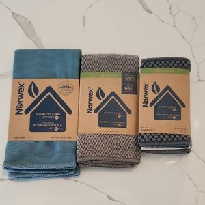 Norwex Stainless Steel Cloth (1), Kitchen Cloth (1), and Counter Cloths (3) Set